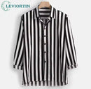 Men's Long-Sleeved Collar Striped Shirt   S4968373 - TUZZUT Qatar Online Shopping