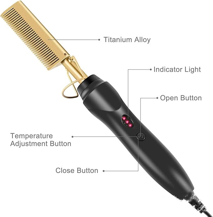 Gold Ceramic Professional Straightening Comb 176804 Gold Ceramic Professional Straightening Comb 176804