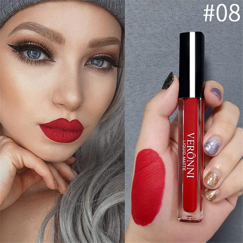 VERONNI Matte Liquid Lipstick Square Tube Waterproof Long Lasting Lip Gloss Promise Keep 24 Hours Lipgloss