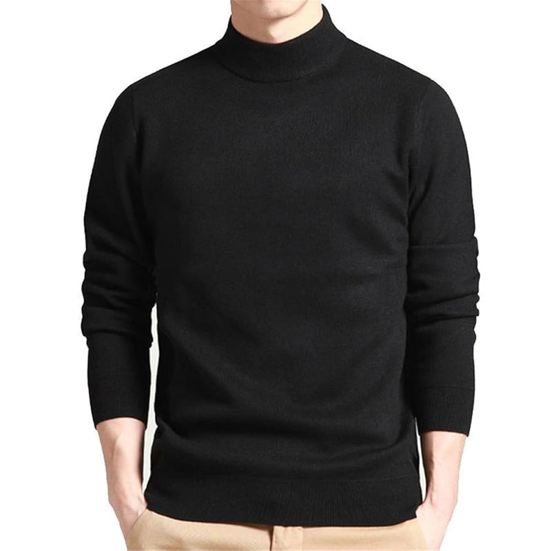 Men's High Collar Wool Pullover Knitted Sweaters  S1639800 - TUZZUT Qatar Online Shopping