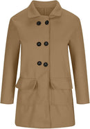 Women Pea Coat Jackets Long Sleeve B-218819 - TUZZUT Qatar Online Shopping