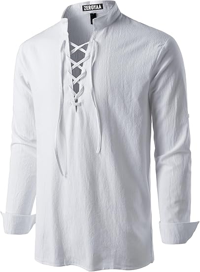 Men's Medieval Vintage Long Sleeve Shirt   Z804497 - TUZZUT Qatar Online Shopping