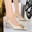 G Metal Buckle Women's High Heel Sandals X3013370 - TUZZUT Qatar Online Shopping