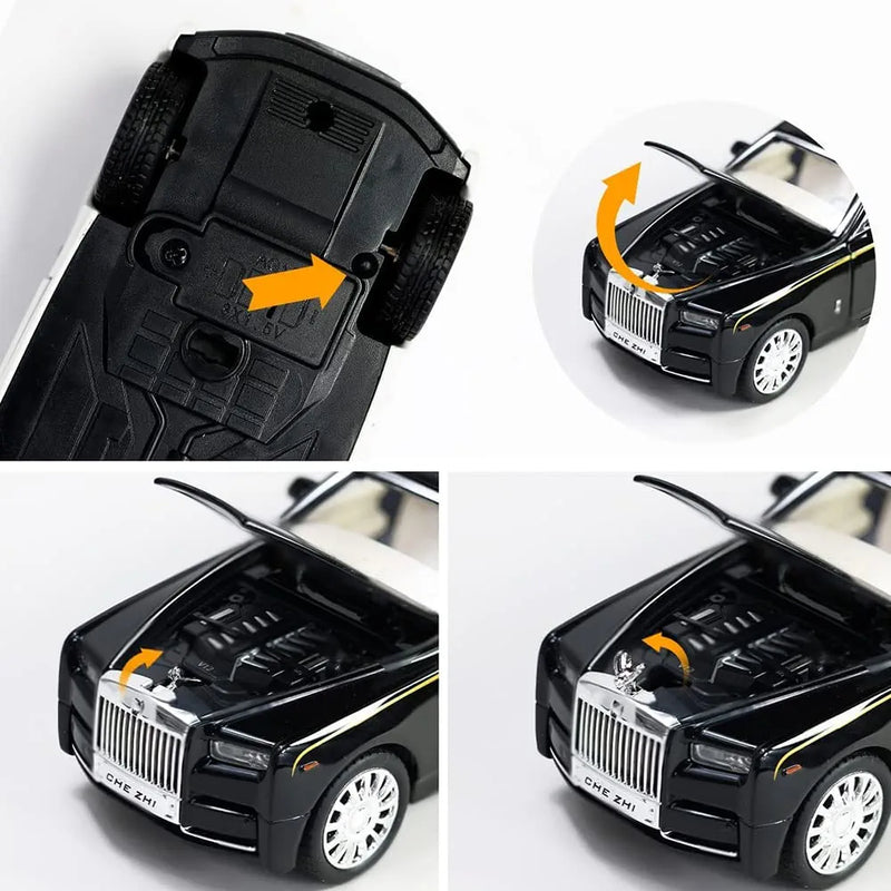 Diecast Cars 1:32 Scale Rolls-Royce Phantom Model Car with Sound and Light for Kids 005405002 - Silver