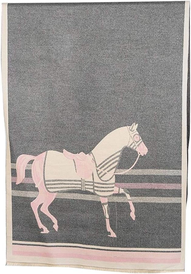 Horse Pattern Cashmere Winter Scarf 66632 Horse Pattern Cashmere Winter Scarf 66632