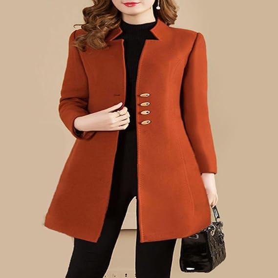 Autumn Winter Mid-length Woolen Coat 71888 - TUZZUT Qatar Online Shopping