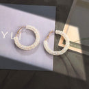 Lady Shiny Crystal Hoop Earrings for Women Round Earrings Party Jewellery R969 - TUZZUT Qatar Online Shopping