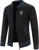 Mens Casual Full Zip Cardigan Sweaters Cable Knit Jacket Sweater           139600 - TUZZUT Qatar Online Shopping