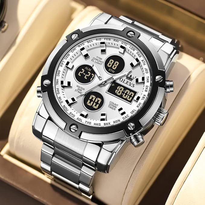 Digital Analog Steel Watch W7529 - TUZZUT Qatar Online Shopping