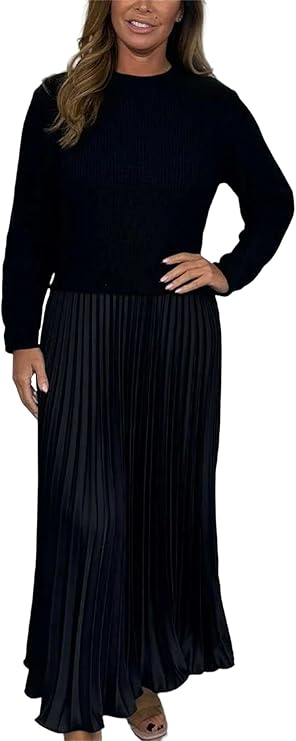 Sweatshirt Top and Pleated Bottom 170330 Sweatshirt Top and Pleated Bottom 170330