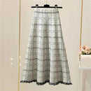 Vintage Fringe Plaid Knitted Skirt 58848 - TUZZUT Qatar Online Shopping