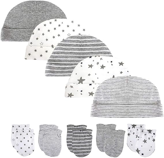 5 Pair Baby hats and mittens set Newborn Baby X1906713 5 Pair Baby hats and mittens set Newborn Baby X1906713