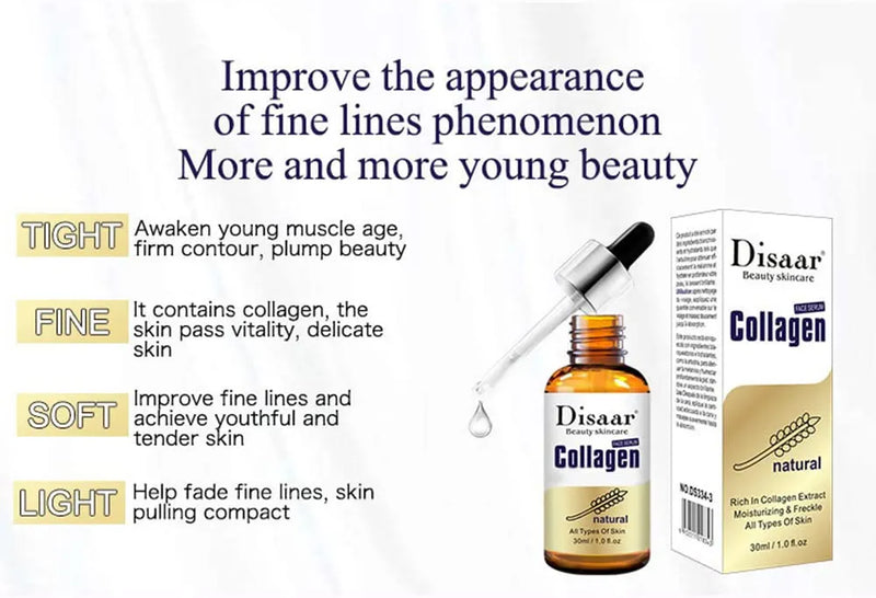 Disaar Beauty Collagen Anti-Wrinkle Anti Aging Whitening & Brightening Face Serum 30ml - Tuzzut.com Qatar Online Shopping