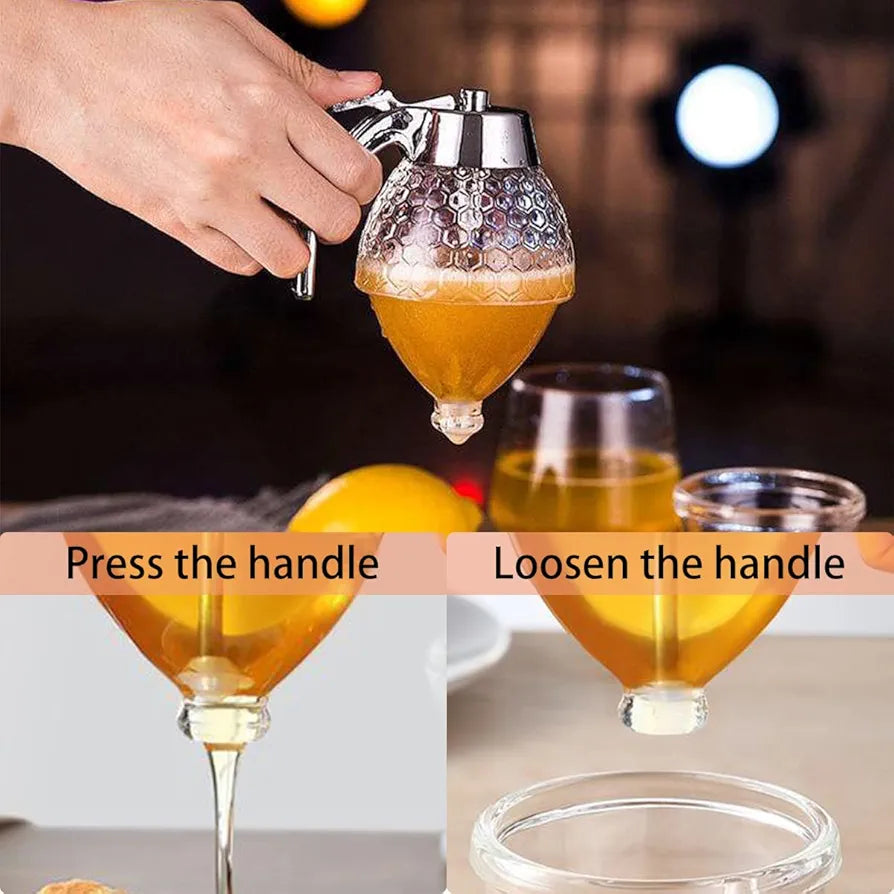 Honey Dispenser with Base No Drip Syrup Dispenser Reusable Plastic Acrylic Syrup Jar 200ml Honey Dispenser with Base No Drip Syrup Dispenser Reusable Plastic Acrylic Syrup Jar 200ml