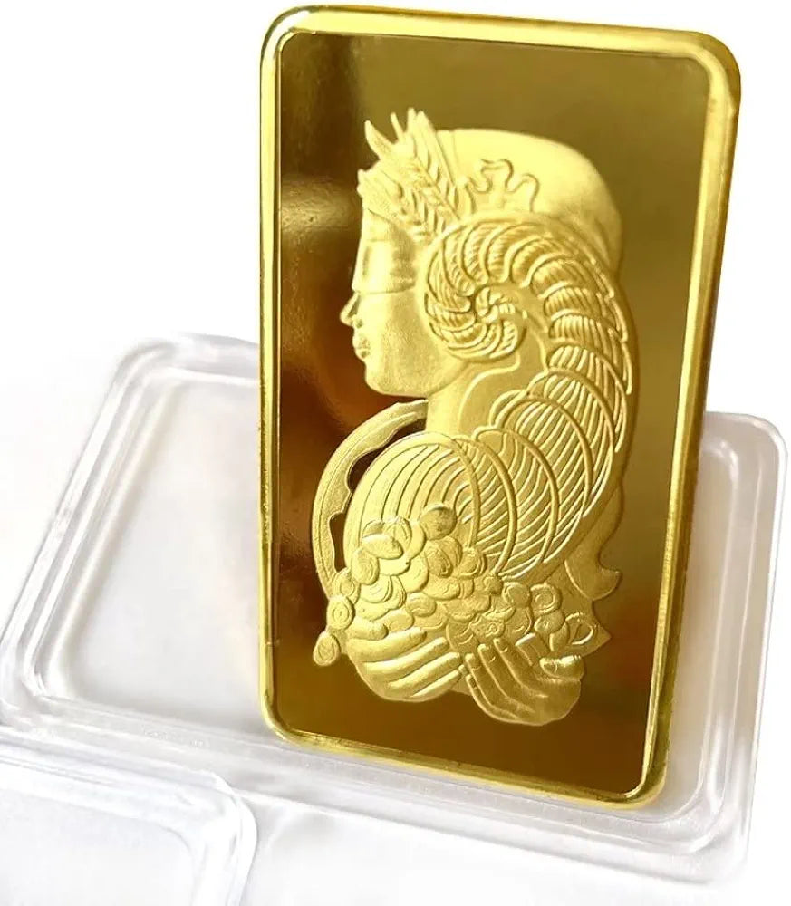 Replica Gold Plated Bullion Bar Collectibles Souvenir 1 Troy OZ with Gift Box B-261374 Replica Gold Plated Bullion Bar Collectibles Souvenir 1 Troy OZ with Gift Box B-261374