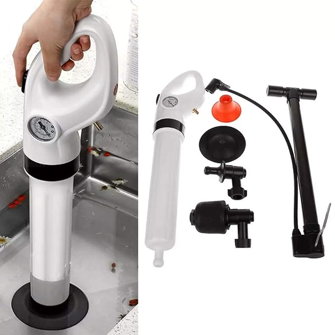 High Pressure Plunger Opener Cleaner Pump Clog Remover for Bath Toilets PL-612 - Tuzzut.com Qatar Online Shopping
