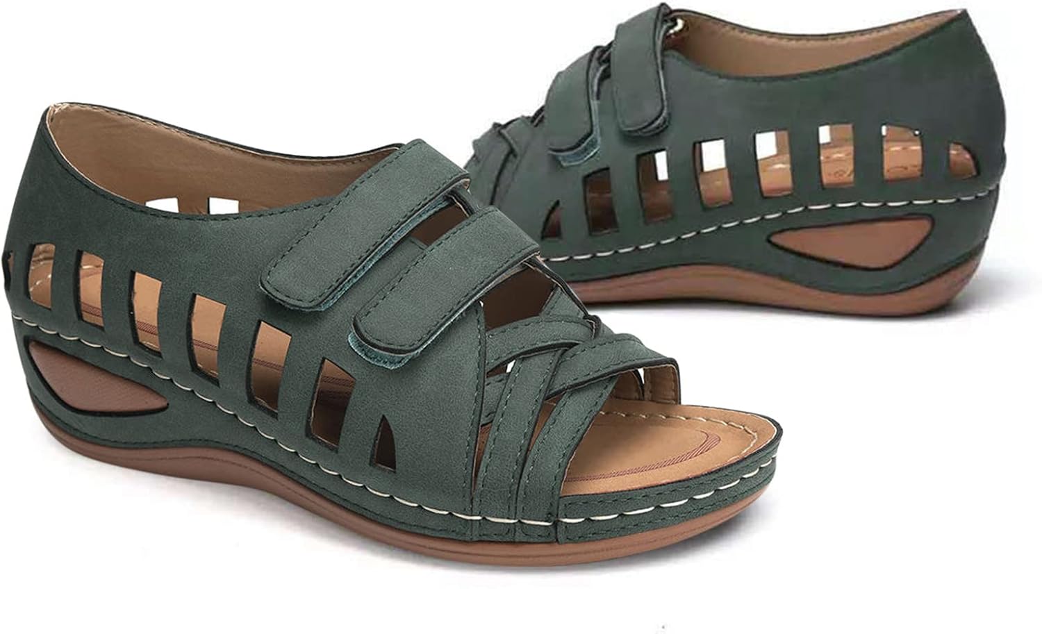 Roman Style Green Wedge Sandals ST12127 Roman Style Green Wedge Sandals ST12127