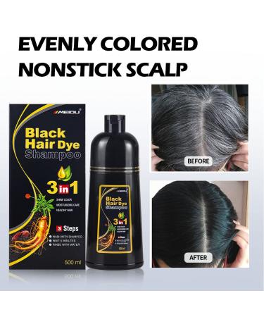 MEIDU 3 in 1 Hair Dye Shampoo for Women and Men,Natural Black Hair Dye Shampoo 500ml MEIDU 3 in 1 Hair Dye Shampoo for Women and Men,Natural Black Hair Dye Shampoo 500ml