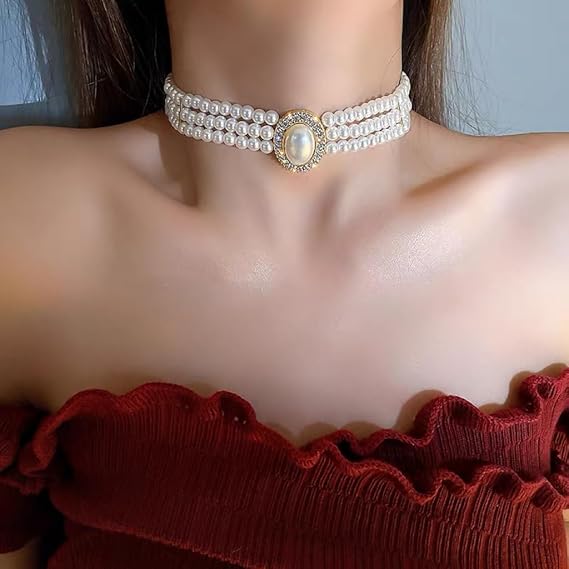 Aleasha White Pearl Necklaces Earrings Set AL88 Aleasha White Pearl Necklaces Earrings Set AL88