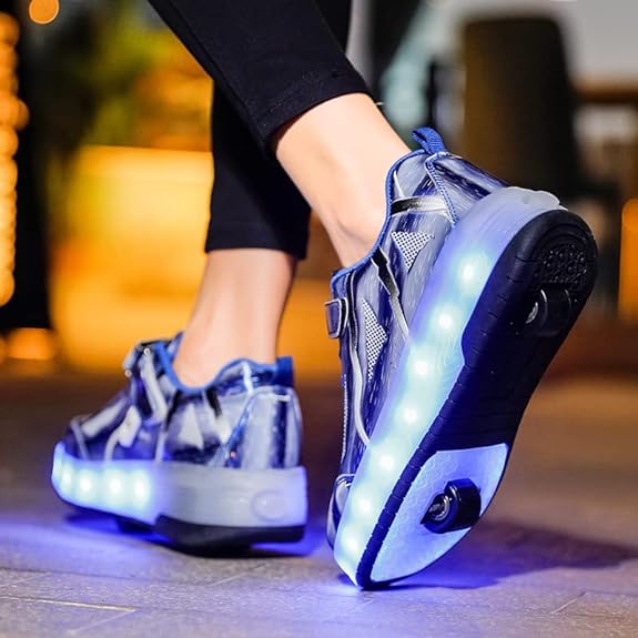 Roller Shoes USB Charge Girls Boys Sneakers with Wheels LED Roller Skates Shoes S4750966 - TUZZUT Qatar Online Shopping