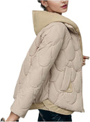 Women's Padded Coat Solid Color Down Jackets KS-7412 - TUZZUT Qatar Online Shopping