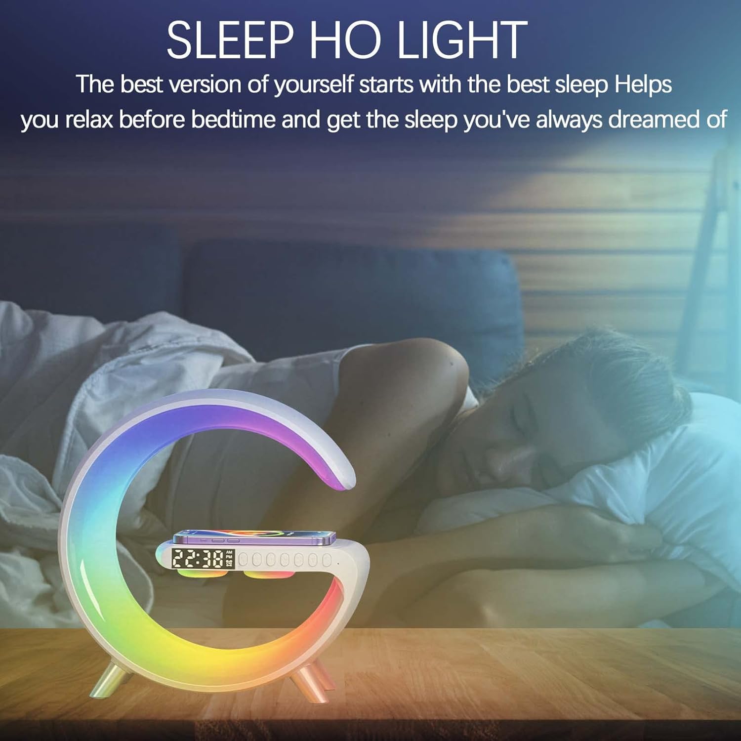 Wireless Charger Atmosphere Lamp With Bluetooth Speaker G63 Wireless Charger Atmosphere Lamp With Bluetooth Speaker G63