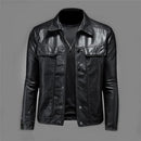 Motorcycle Faux Leather Jacket Men's Black Jaqueta De Couro Masculina Outwear Male PU Leather Coats M S4787837 - Tuzzut.com Qatar Online Shopping