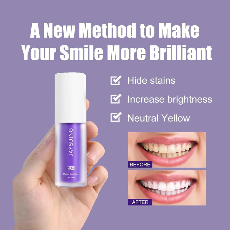 V34 Colour Correction, Purple Teeth Whitening Toothpaste Jaysuing