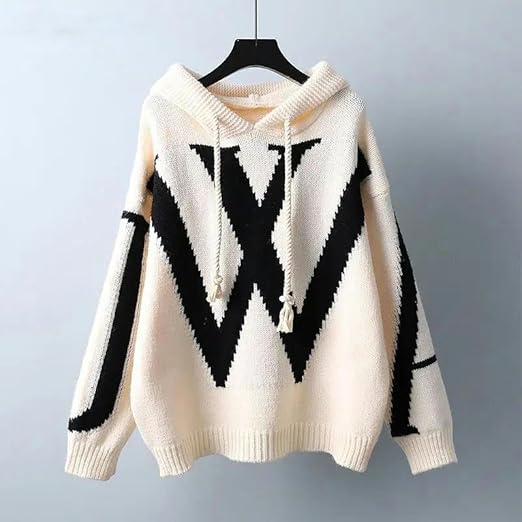 Knitted Hooded Top Winter Sweater 177203 - TUZZUT Qatar Online Shopping