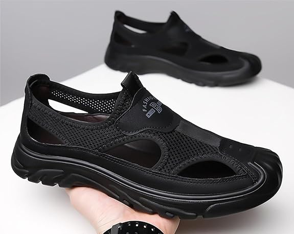 Men's Closed Toe Sandals Black BS72 - TUZZUT Qatar Online Shopping