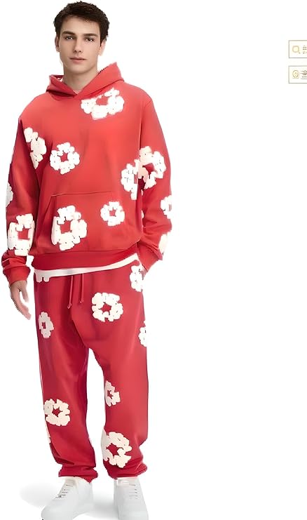 Denim Tears Tracksuit Red B-8476 - TUZZUT Qatar Online Shopping