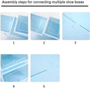 6 pcs Plastic Shoe Box Stackable Foldable Shoe Organizer - TUZZUT Qatar Online Shopping