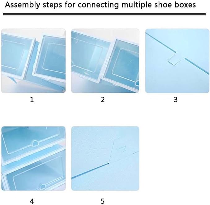6 pcs Plastic Shoe Box Stackable Foldable Shoe Organizer 6 pcs Plastic Shoe Box Stackable Foldable Shoe Organizer