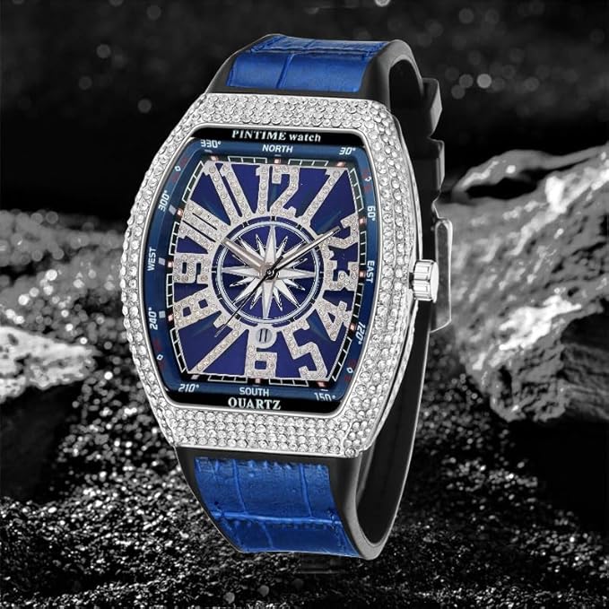 Diamond Dial Strap Quartz Sports Watch W7502 - TUZZUT Qatar Online Shopping