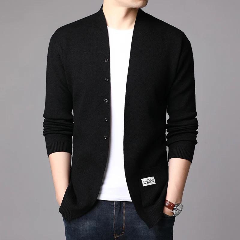 Fashion Mens Cardigan Jackets Coats Streetwear Trend Windbreaker Autumn Overcoat L S47