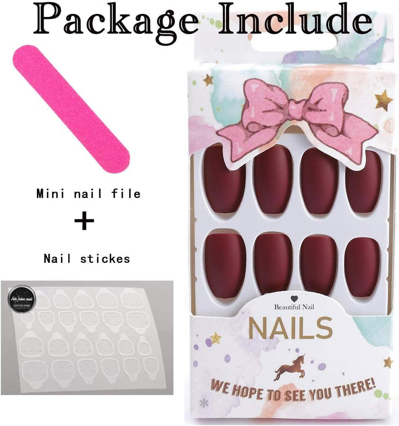 Campsis Matte False Nails Solid Color