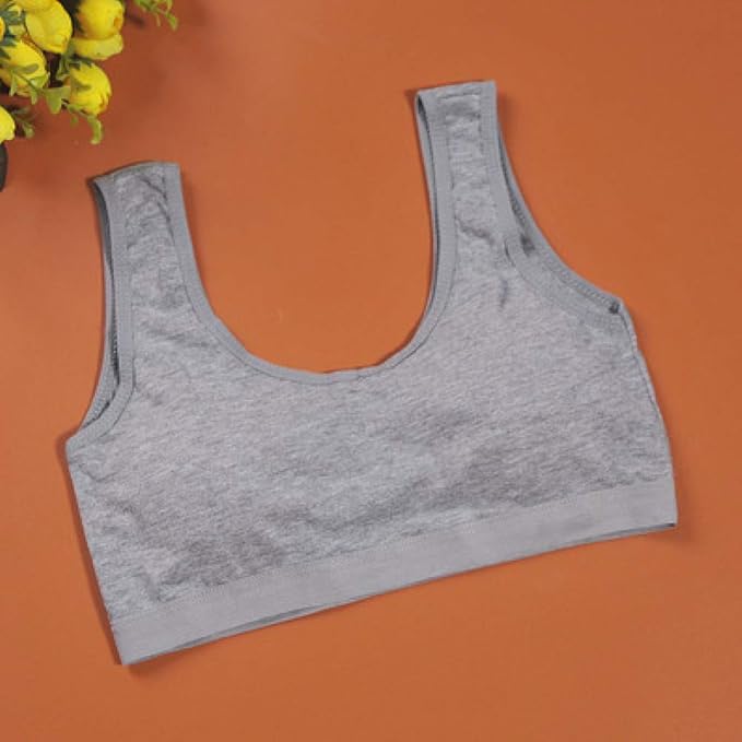 Teen Girls Sports Bra Cotton Young Girls Training Bra With Chest Pad S-1898393 - TUZZUT Qatar Online Shopping