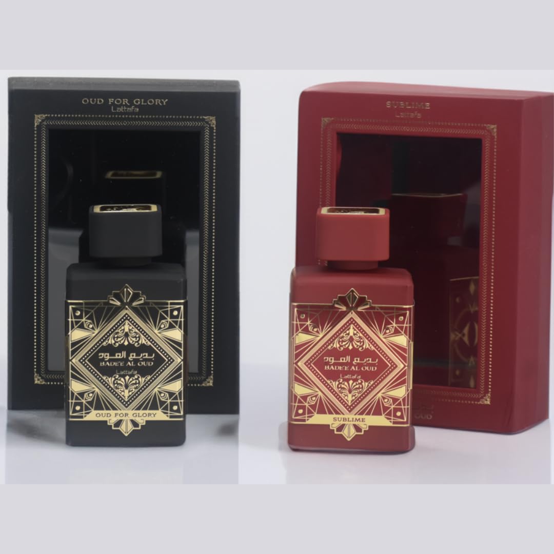 Bade'e Al Oud for Glory & Bade'e Al Oud Sublime EDP | By Lattafa Perfumes - Where Warmth Meets Opulence In Perfumery Bade'e Al Oud for Glory & Bade'e Al Oud Sublime EDP | By Lattafa Perfumes - Where Warmth Meets Opulence In Perfumery