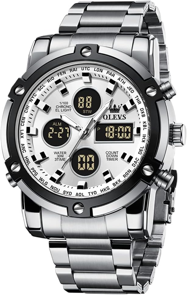 Digital Analog Steel Watch W7529 - TUZZUT Qatar Online Shopping