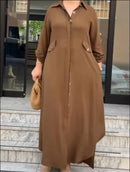 Eid Muslim Dress with Pant Set 2 Piece for Women  Solid Shirt Dresses     S1679400 - TUZZUT Qatar Online Shopping