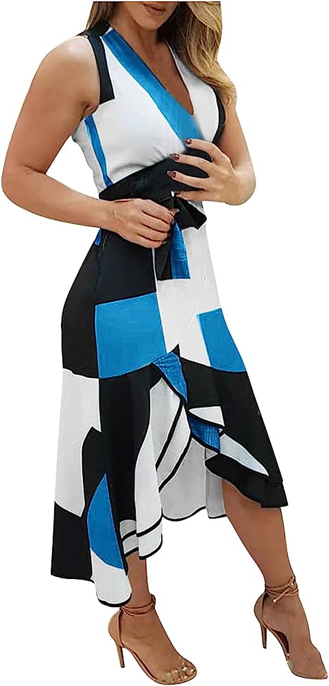 Women Split Maxi Sleeveless Irregular Asymmetrical Dress Dress Ruffle Print Work Aline Fall Dresses Casual Flowy Blue X4546437 Women Split Maxi Sleeveless Irregular Asymmetrical Dress Dress Ruffle Print Work Aline Fall Dresses Casual Flowy Blue X4546437