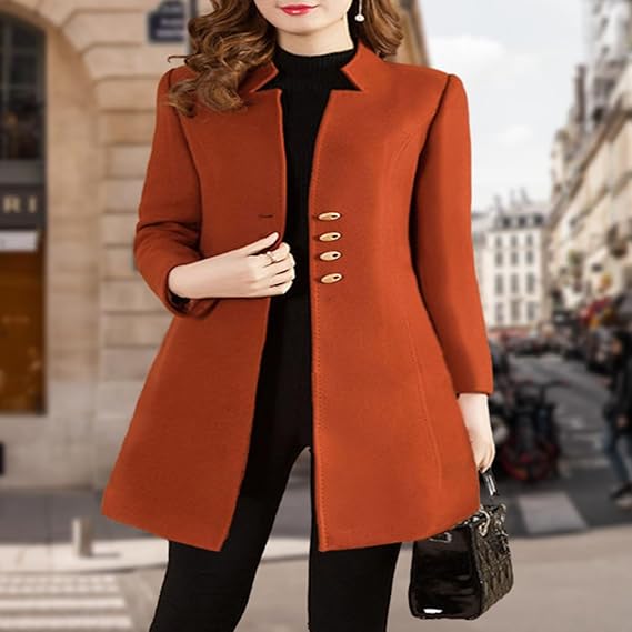 Autumn Winter Mid-length Woolen Coat 71888 - TUZZUT Qatar Online Shopping