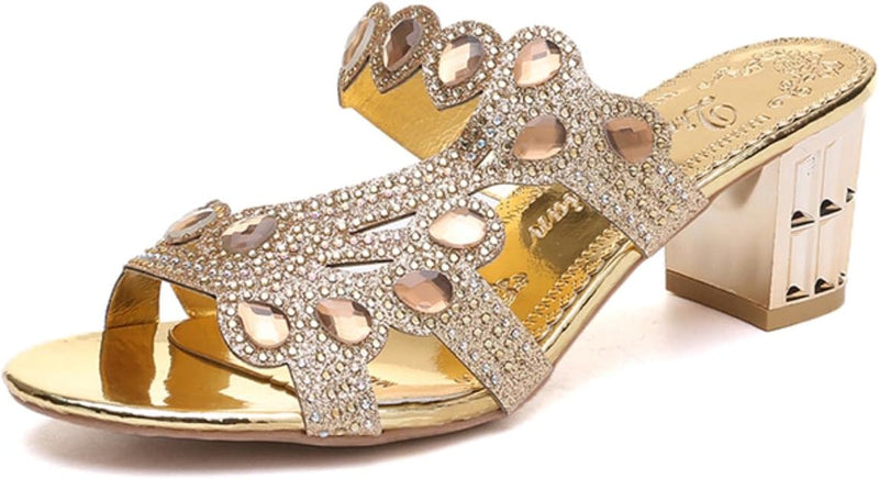 Crystal Peep Toe High Heel Sandals HS753 - TUZZUT Qatar Online Shopping