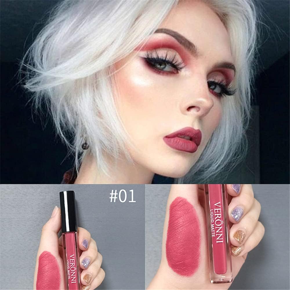 VERONNI Matte Liquid Lipstick Square Tube Waterproof Long Lasting Lip Gloss Promise Keep 24 Hours Lipgloss VERONNI Matte Liquid Lipstick Square Tube Waterproof Long Lasting Lip Gloss Promise Keep 24 Hours Lipgloss