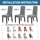 Stretch Dining Chair Covers Elastic High Back Dining Room Chair Cover - TUZZUT Qatar Online Shopping