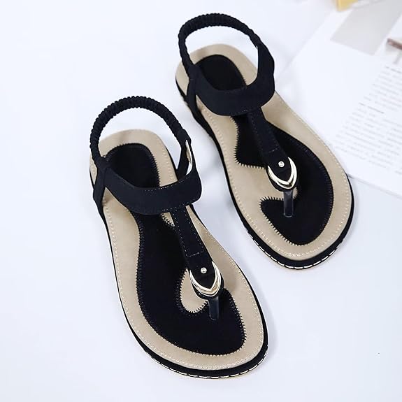 T-Strap Flip Flops Flat Sandals FS789 - TUZZUT Qatar Online Shopping