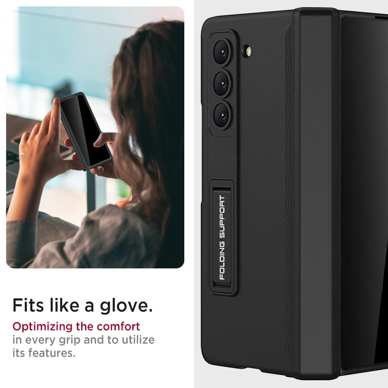Miimall for Samsung Galaxy Z Fold 5 Case with Privacy Screen Protector, Built-in Convenient Adjustable Kickstand