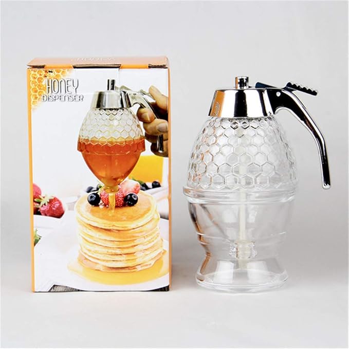 Honey Dispenser with Base No Drip Syrup Dispenser Reusable Plastic Acrylic Syrup Jar 200ml Honey Dispenser with Base No Drip Syrup Dispenser Reusable Plastic Acrylic Syrup Jar 200ml