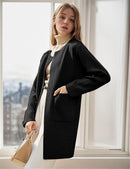 Women's Casual Open Front Cardigan Sweater Coat with Pockets 172597 - TUZZUT Qatar Online Shopping