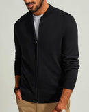 Men's Casual Full Zip Cardigan Sweater Slim Fit Stand Collar Sweater Jacket 56781